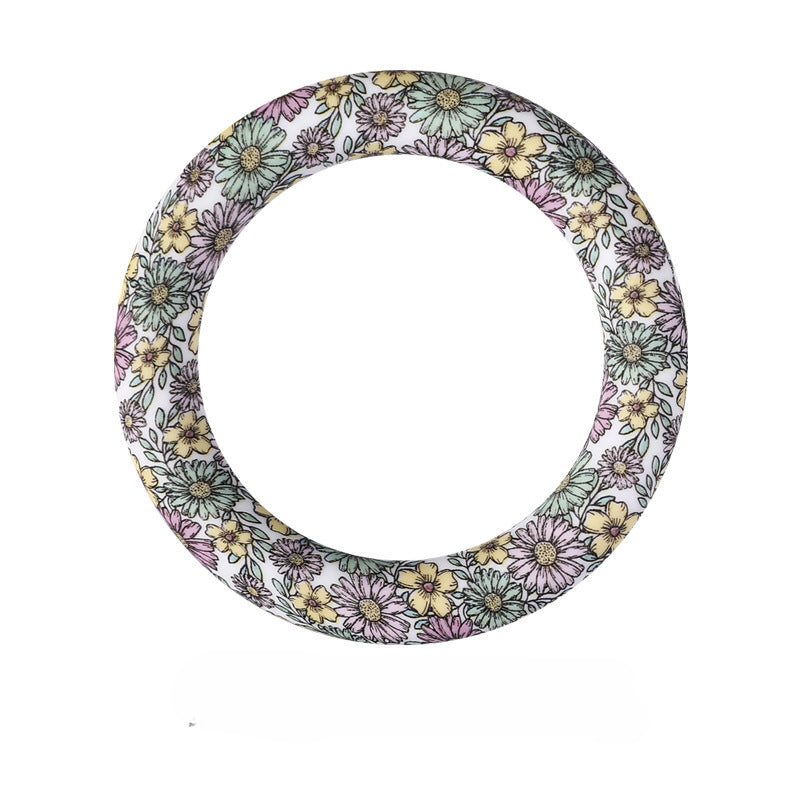 Wholesale 20pcs Silicone Bead Ring Keychain Beaded Jewelry Children DIY Handmade Silicone Bracelet